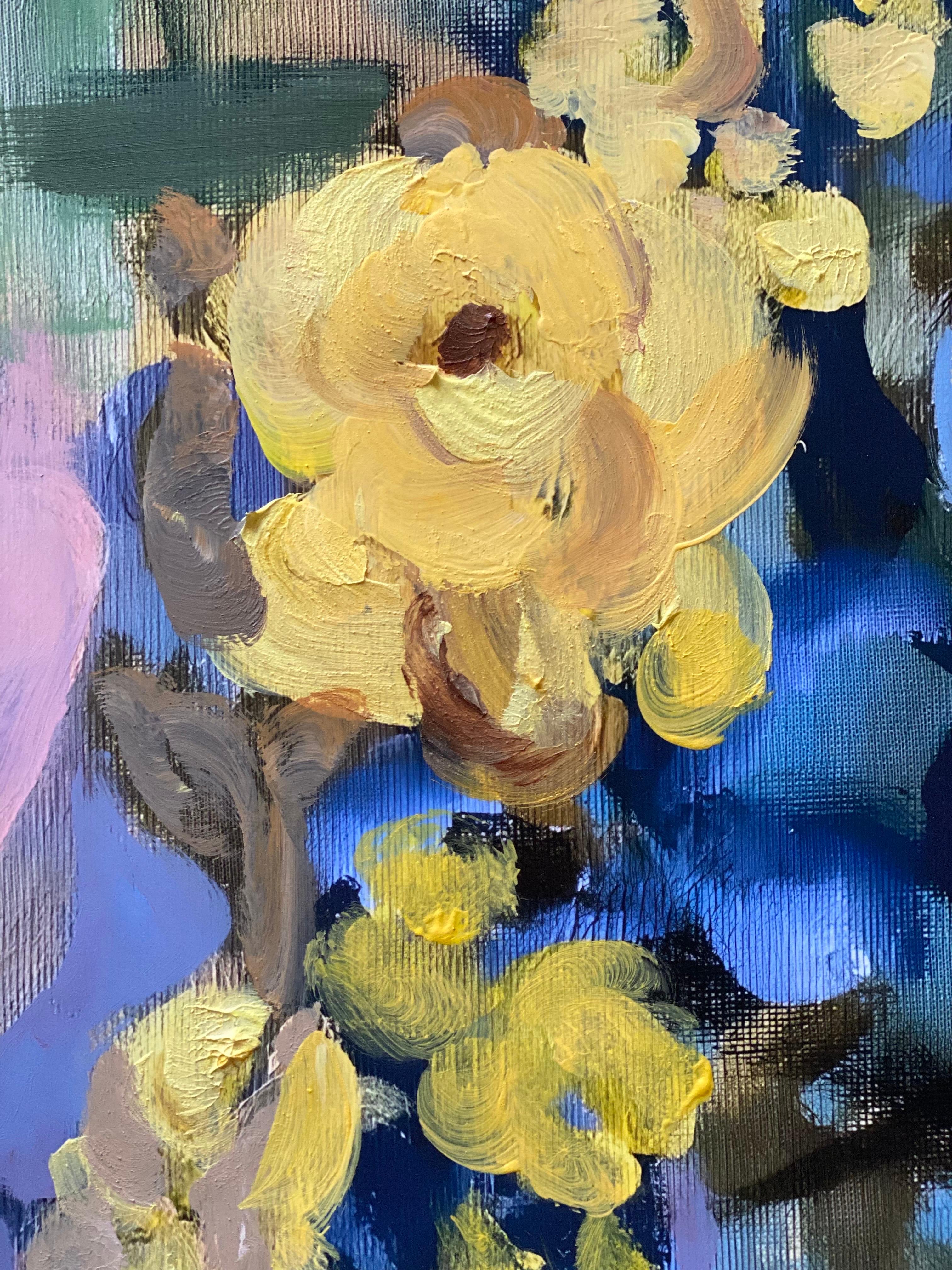 Prova d'artista dipinta a mano-Lemon Rose Cottage-Artista britannico premiato-Grande pezzo unico in vendita 8