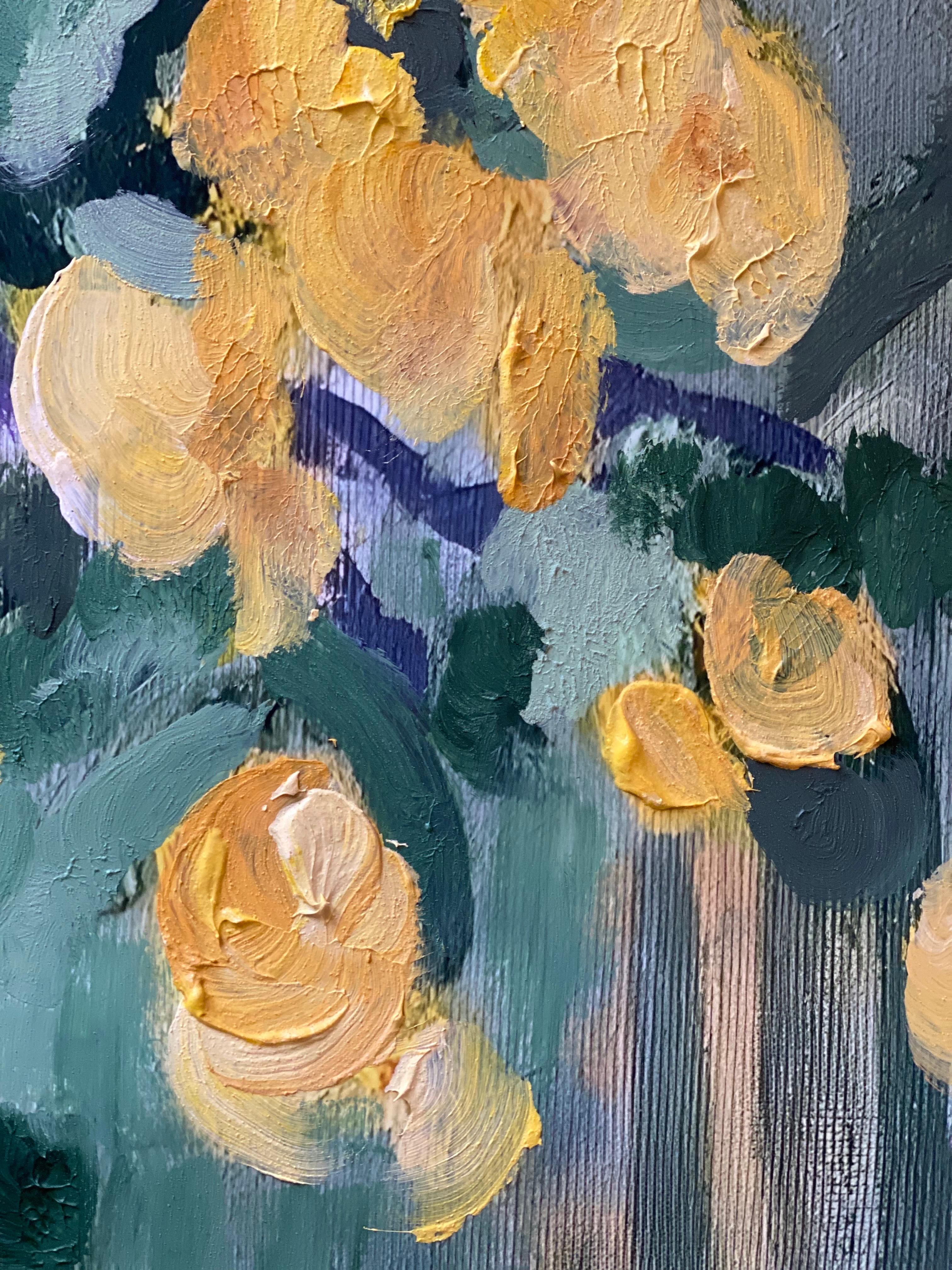 Prova d'artista dipinta a mano-Lemon Rose Cottage-Artista britannico premiato-Grande pezzo unico in vendita 13