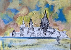 From London With Love Series-British Awarded Artist-Tusche und Öl Zeichnung auf Papier