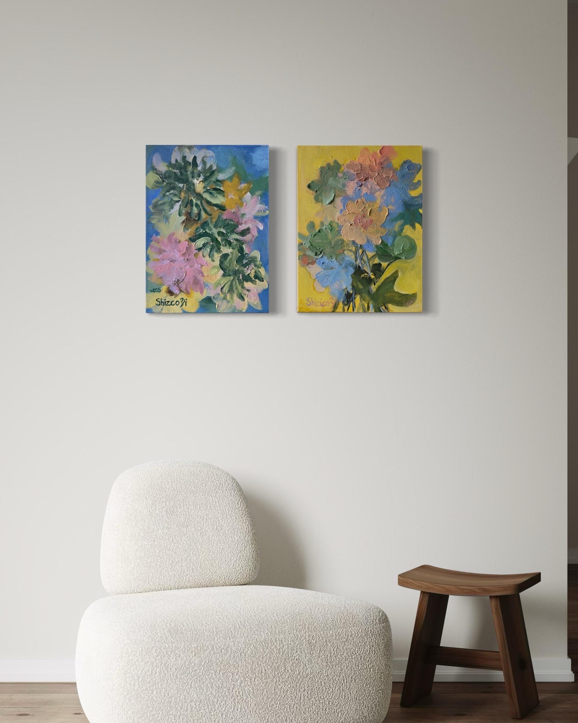 Original-Impasto-Dahlias Jardin d'Hiver Series-British Awarded Artist-Impression For Sale 14