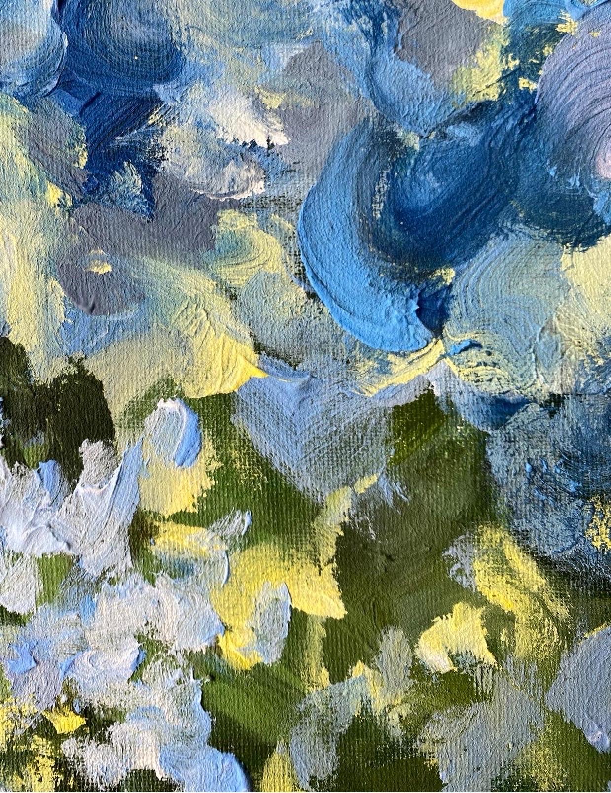 Hand Painted Edition No1-Sunset Song with Blue and Green-British Awarded Artist For Sale 5