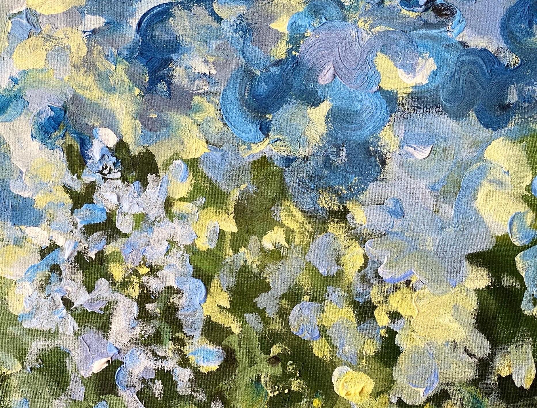 Hand Painted Edition No1-Sunset Song with Blue and Green-British Awarded Artist For Sale 10