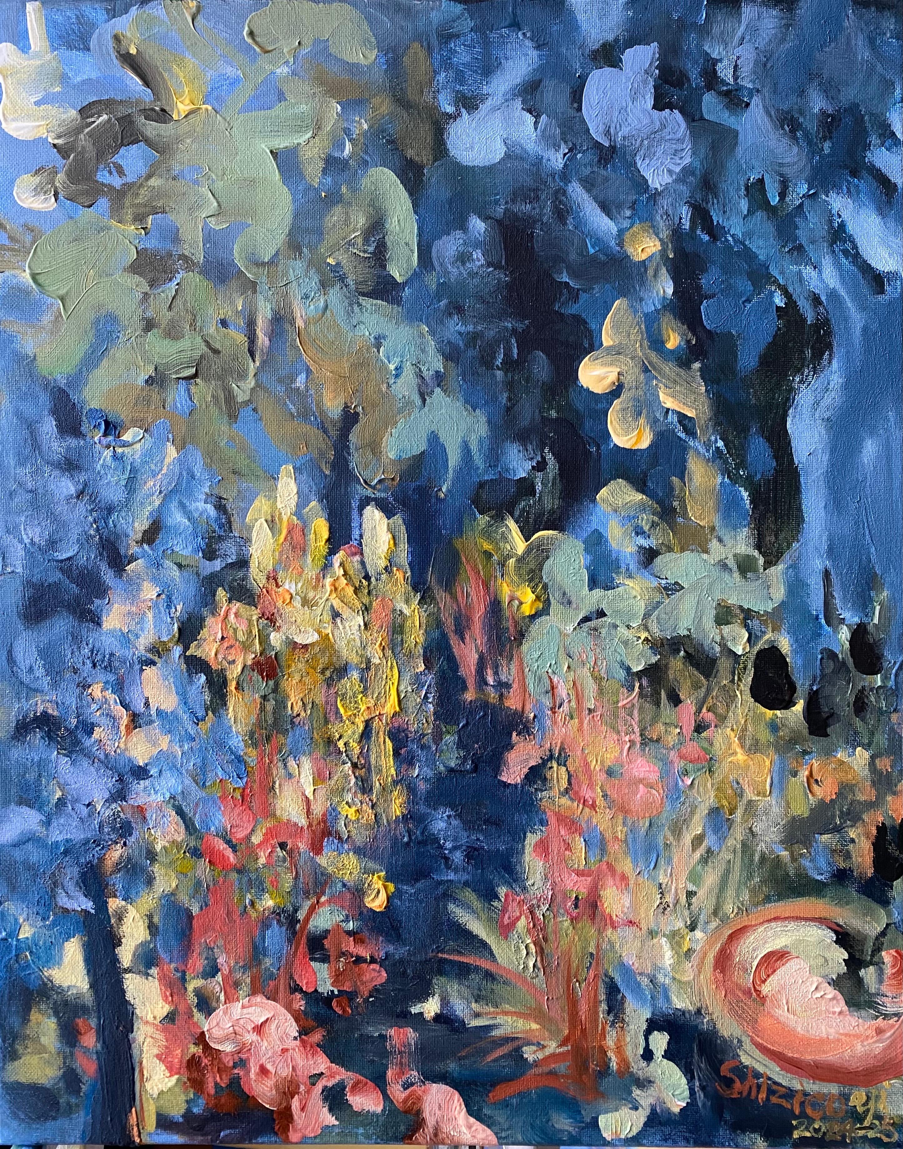 Original-Summer Night-British School-UK Awarded Artist-impressionist-abstract