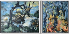 Original-Day and Night : Summer to Autumn-British Awarded Artist-oil canvases