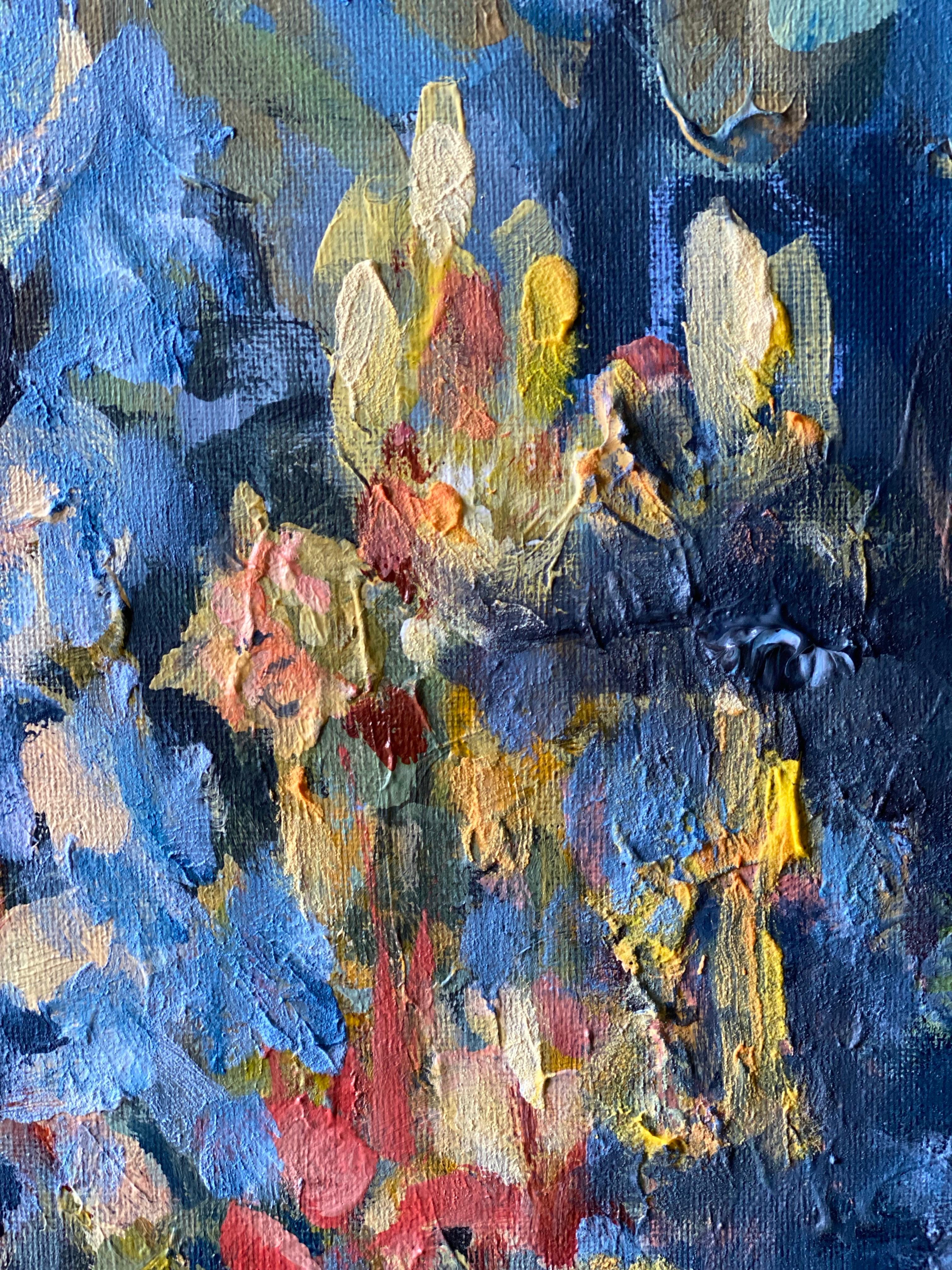 Original-Day and Night : Summer to Autumn-British Awarded Artist-oil canvases For Sale 3