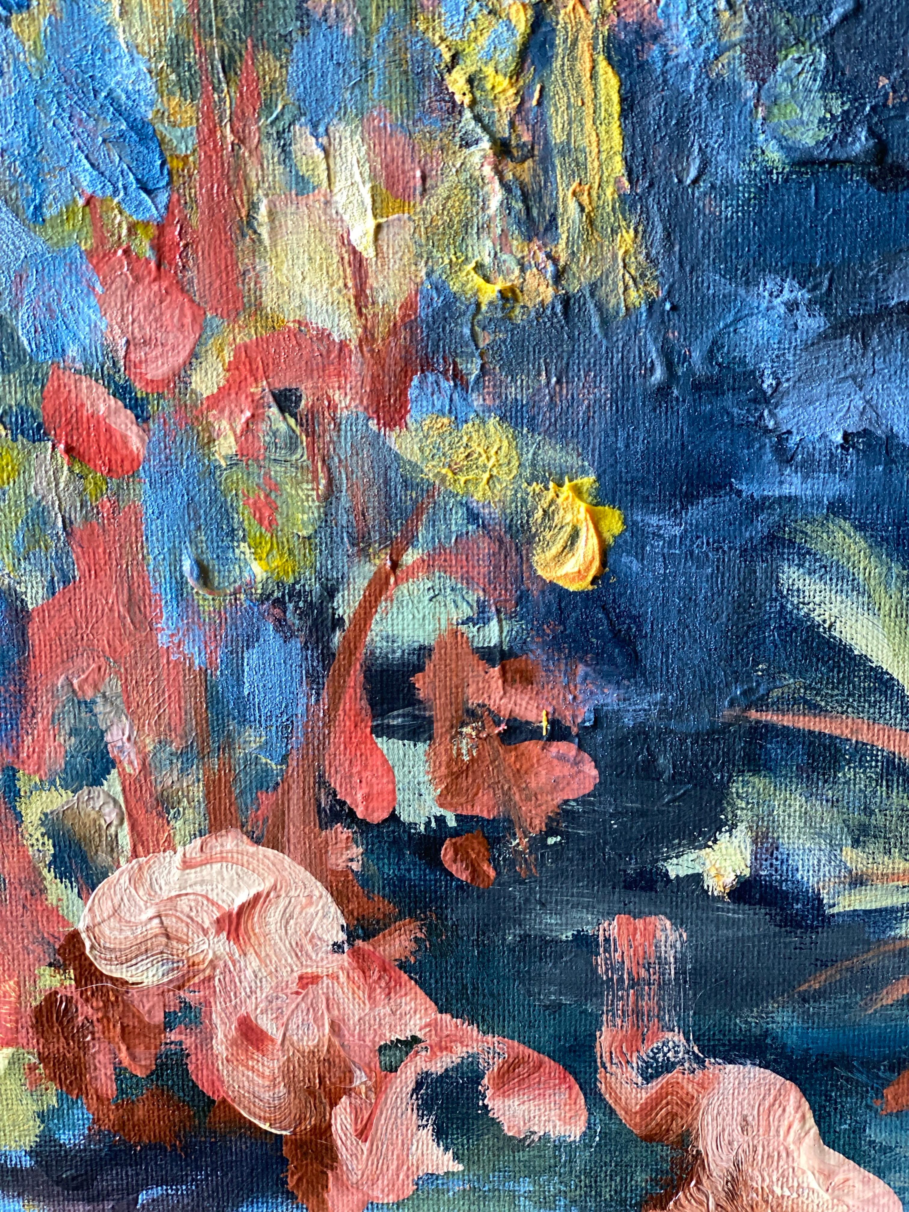 Original-Day and Night : Summer to Autumn-British Awarded Artist-oil canvases For Sale 5