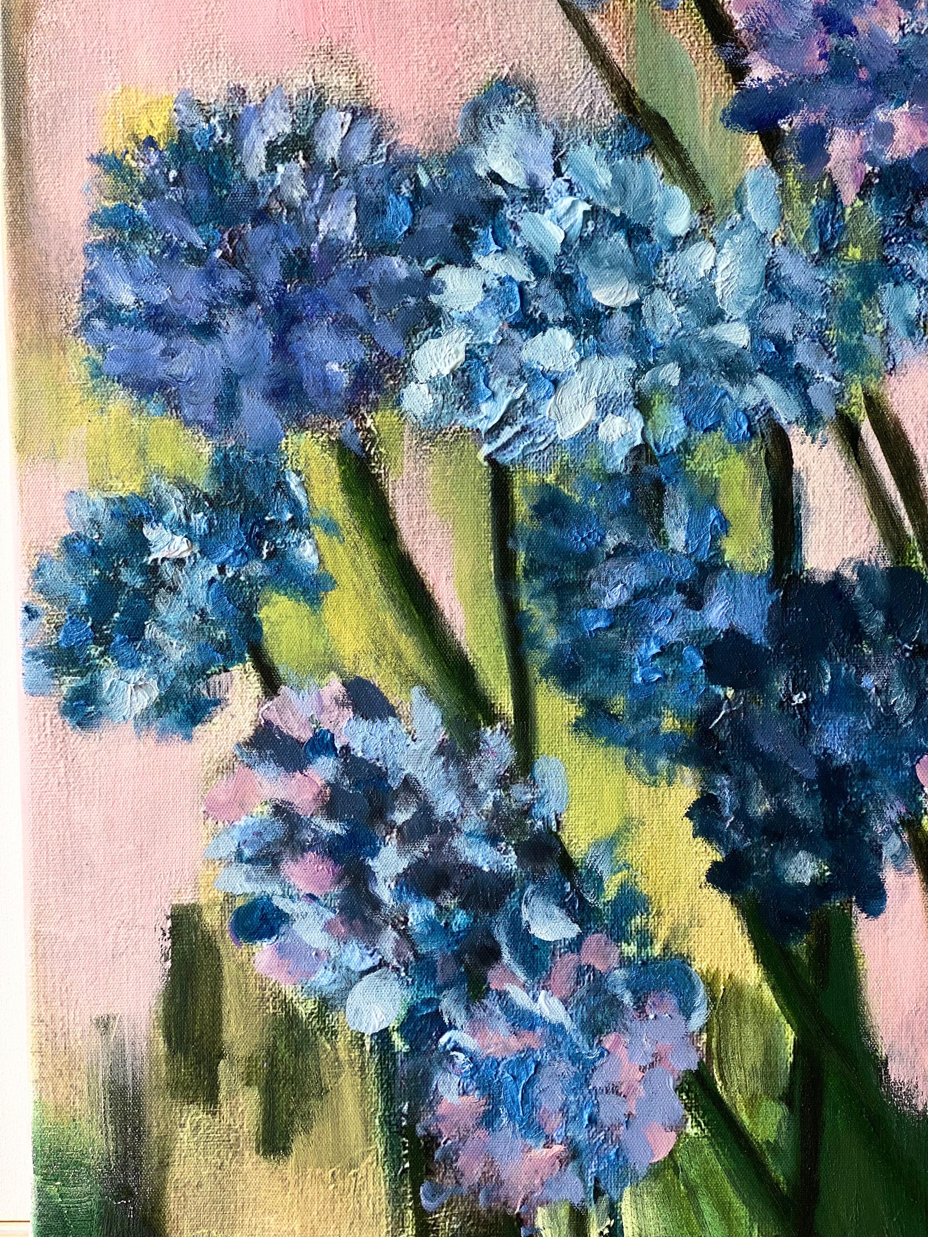 Hand-Painted Canvas Proof #1-Purple Misty Alliums-British Awarded Artist-One Off - Abstract Impressionist Painting by Shizico Yi