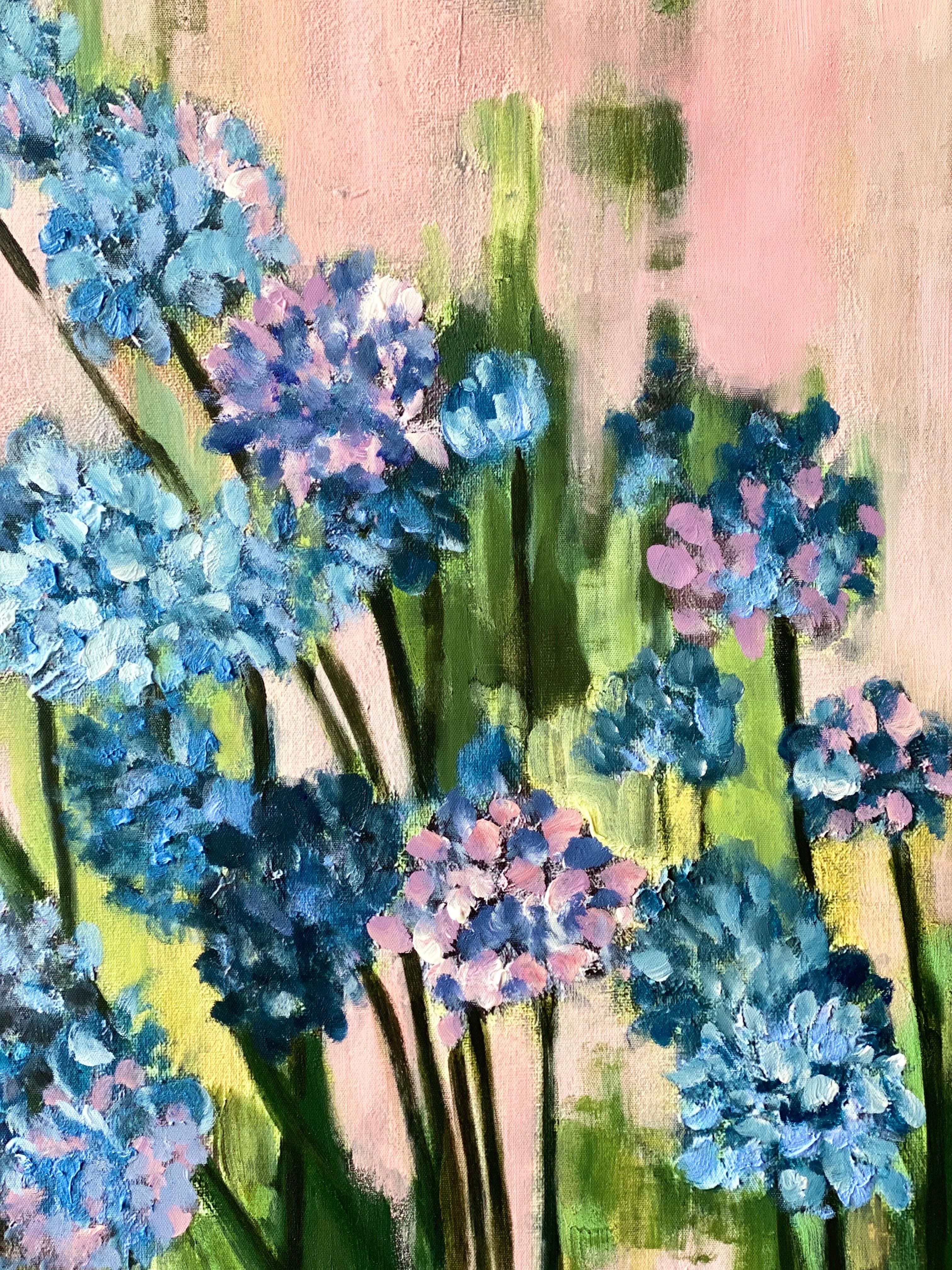 Hand-Painted Canvas Proof #1-Purple Misty Alliums-British Awarded Artist-One Off For Sale 2