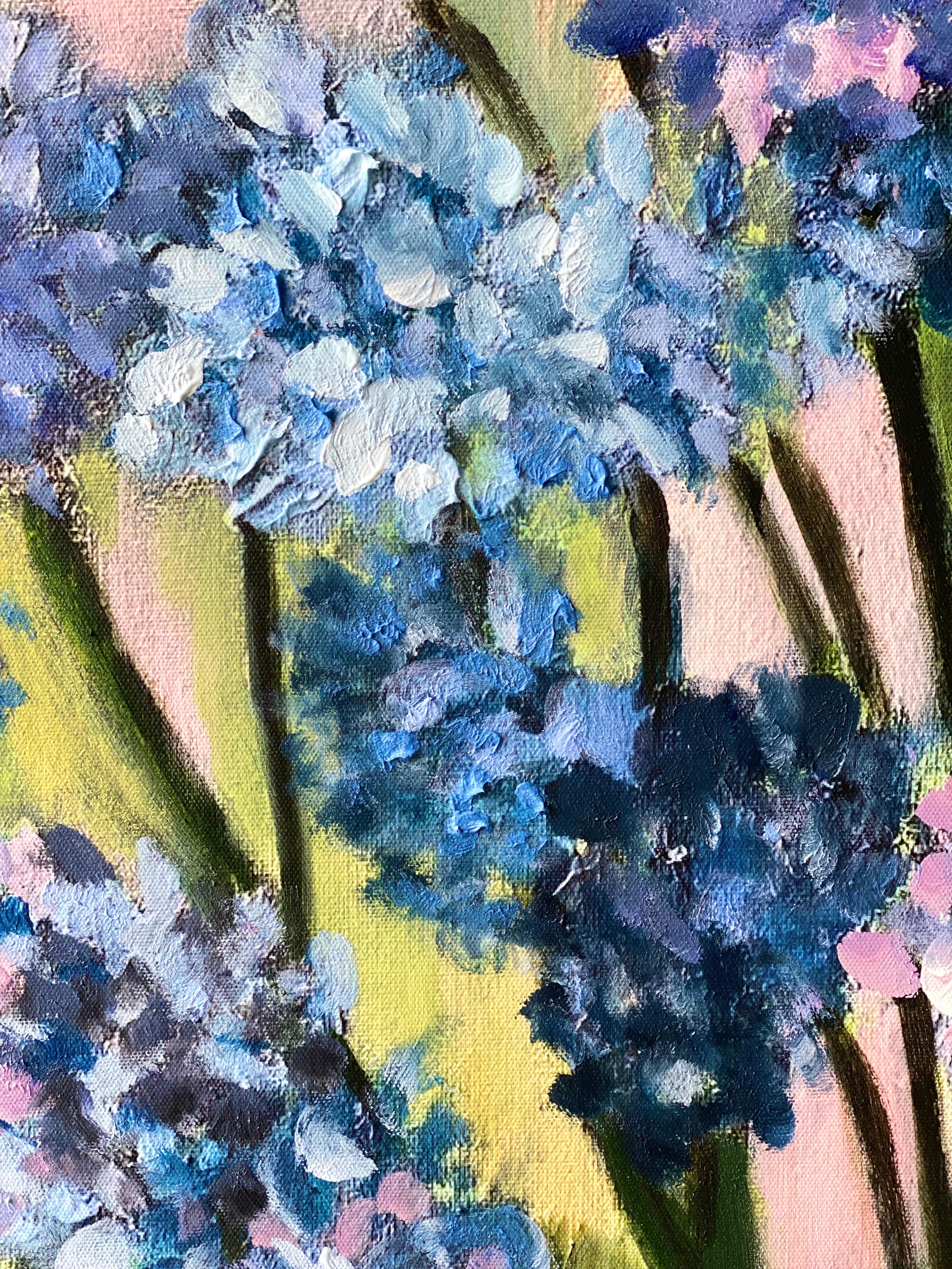 Hand-Painted Canvas Proof #1-Purple Misty Alliums-British Awarded Artist-One Off For Sale 5