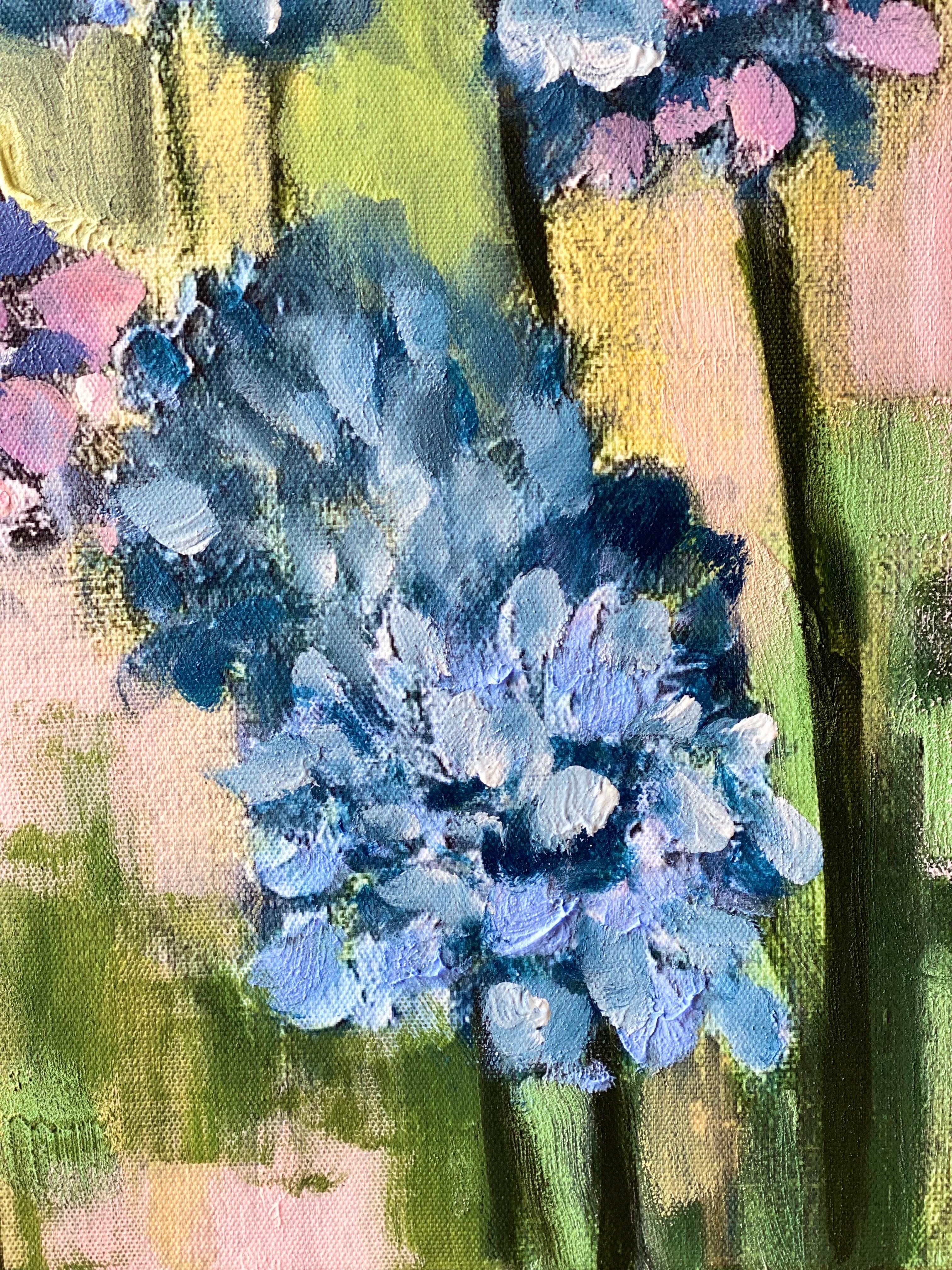 Hand-Painted Canvas Proof #1-Purple Misty Alliums-British Awarded Artist-One Off For Sale 6