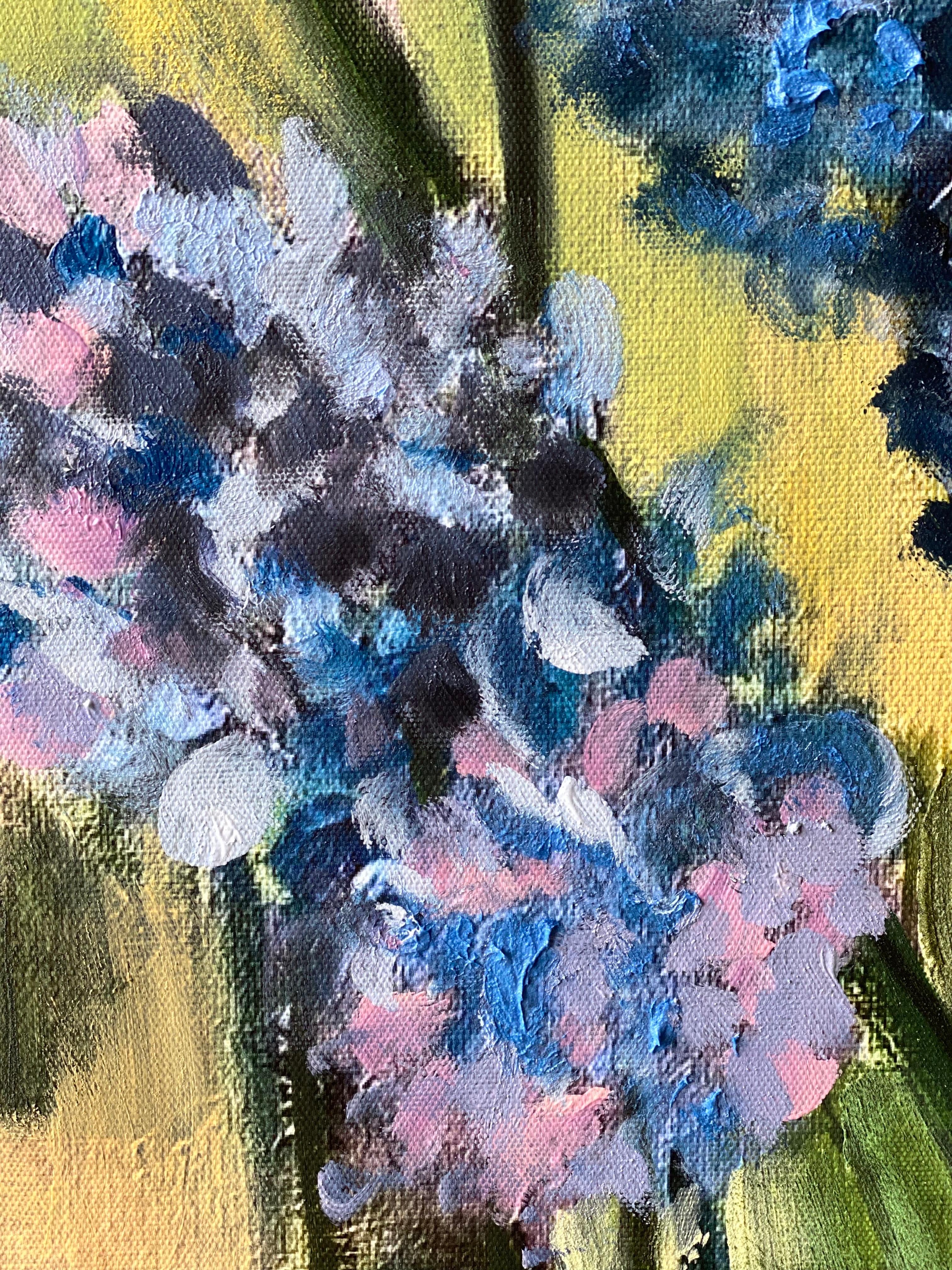 Hand-Painted Canvas Proof #1-Purple Misty Alliums-British Awarded Artist-One Off For Sale 7