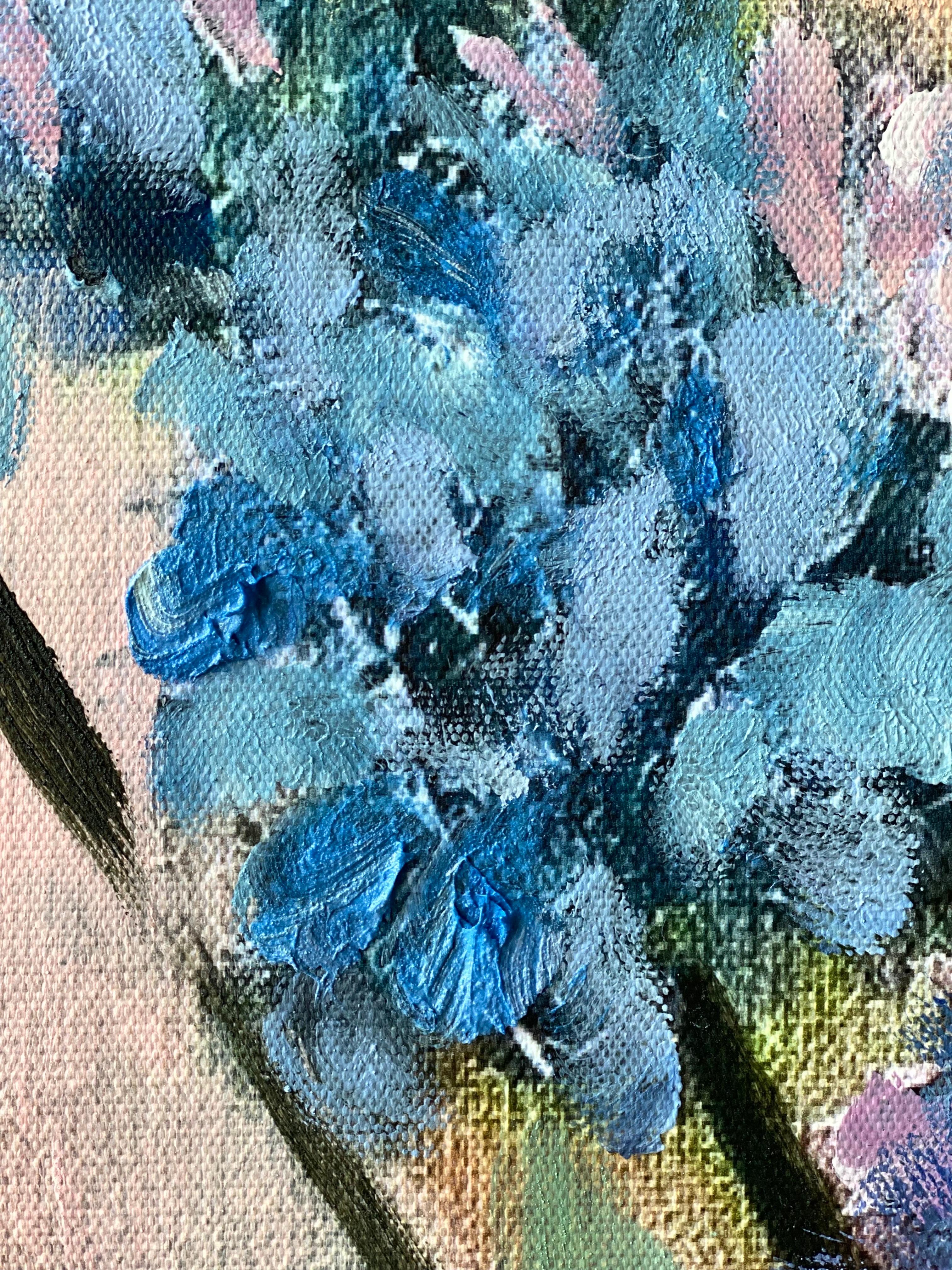 Hand-Painted Canvas Proof #1-Purple Misty Alliums-British Awarded Artist-One Off For Sale 13