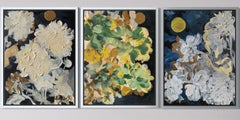 Original Triptychon-Moonlit Jardin d'Hiver 1, 2, 3-British Awarded Artist-Impasto