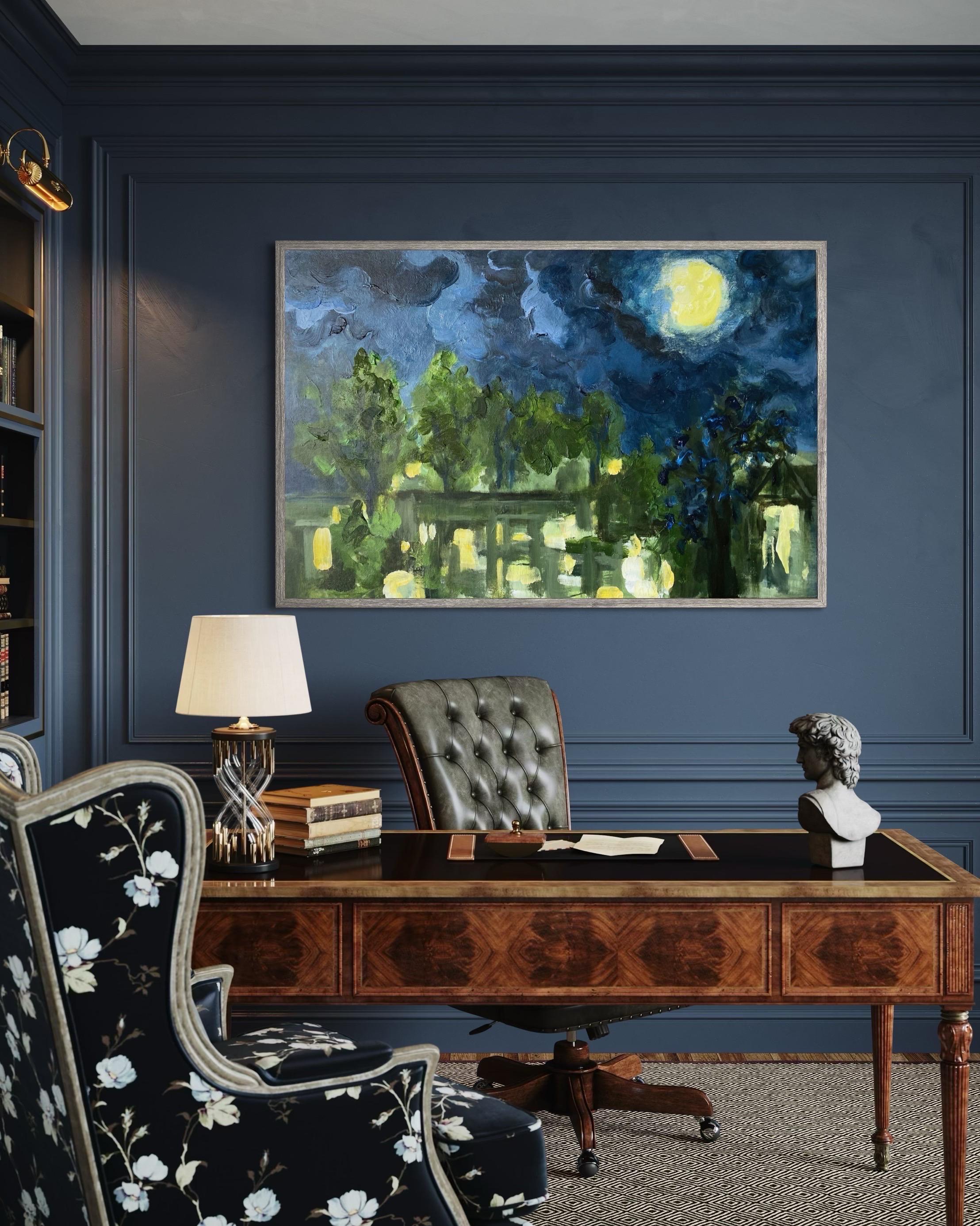 Épreuve peinte à la main#1-Nuit de lune-Artiste britannique récompensé-limité à 2 exemplaires-une seule fois - Print de Shizico Yi