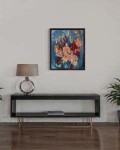 Originale-Dahlia lunare: Blu e Rosso-Jardin d'Hiver-Artista britannico premiato