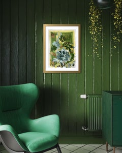 Œuvre originale – Pivoine d'été – Impasto – Artiste britannique primé – Huile, feuille d'or – Plein air