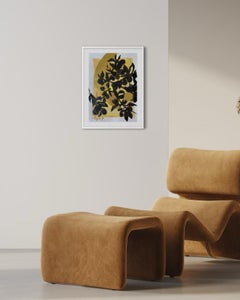 Original-Moonlit Lime Tree-British Awarded Artist-Ink, Goldleaf on oil, gesso