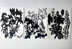 Original Triptych-Drawing Time: Garden Story-Brit Awarded Artist-Ink on Fabriano