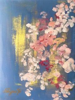 蘭 Orchids in Purple Mists-hand painted Limited Edition #4 of 10-British Artist