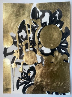 Original-Drawing Time-Rain Moonlight-British Awarded Artist-Ink and Gold Leaf