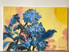 Original Diptych-Dahlias in the Sun-British Awarded Artist-New Abstract Series