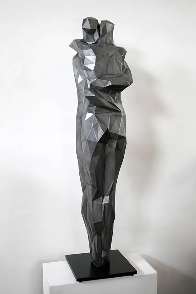 Love  - Gray Figurative Sculpture by Emil Alzamora