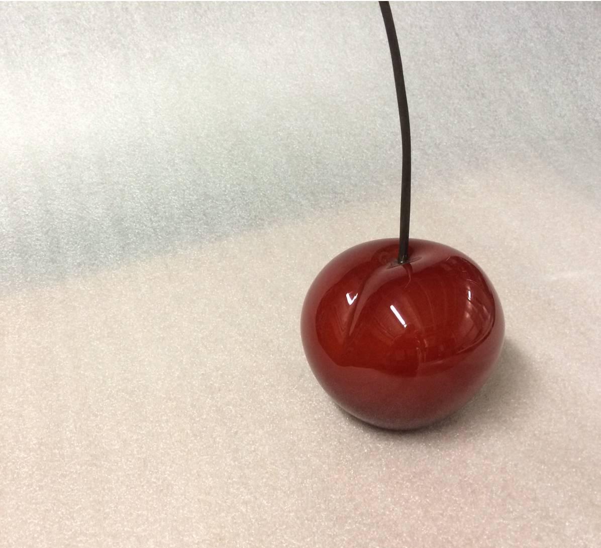 Cherry with Jewel Stem II - Sculpture by Stephanie Chubbuck