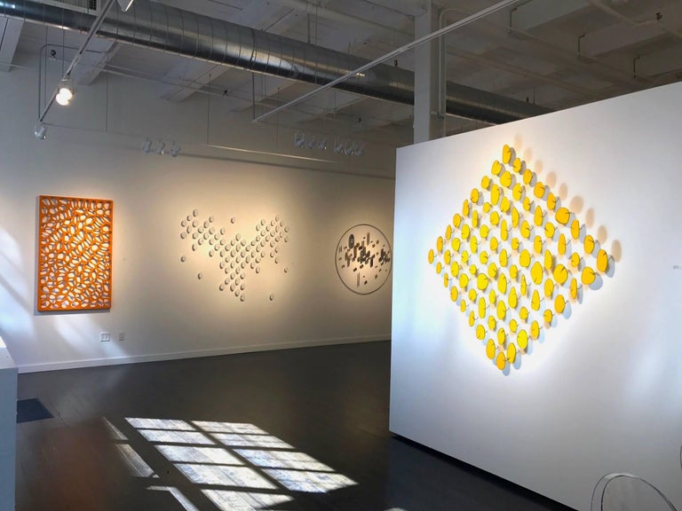 Carolina Sardi Abstract Sculpture - Yellow in a Diamond Shape