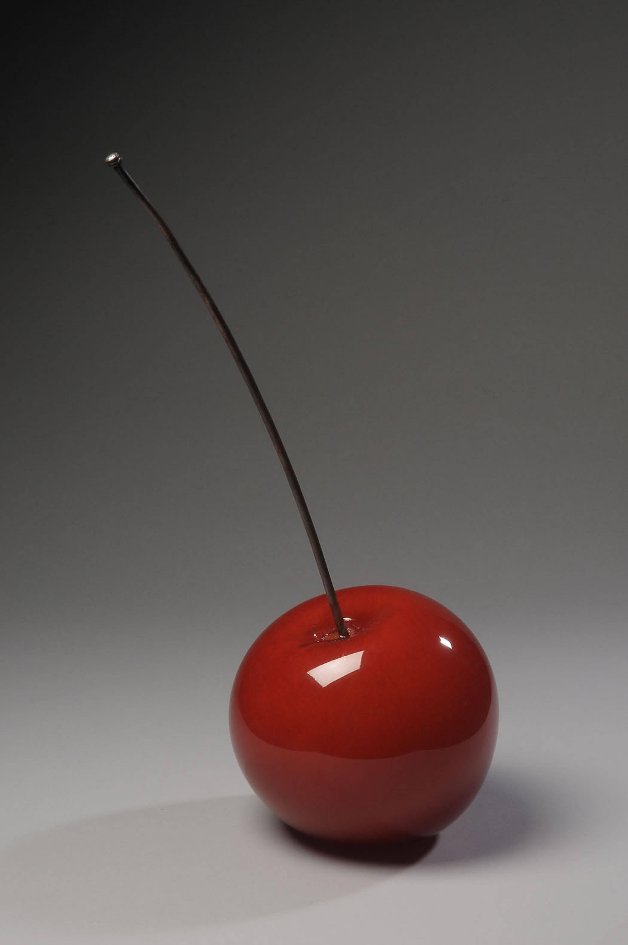 Stephanie Chubbuck Still-Life Sculpture - Cherry with Jewel Stem