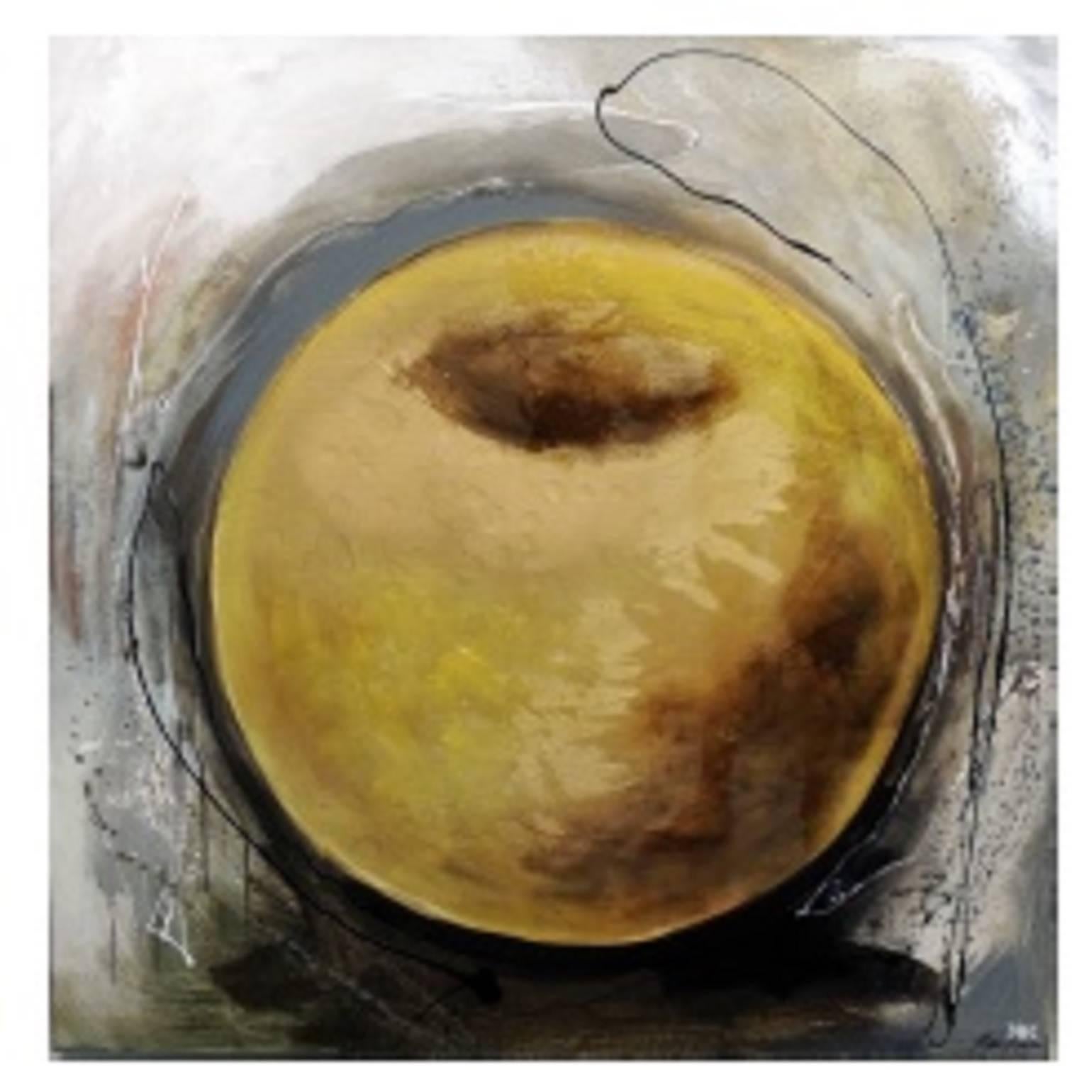Kate Kova Abstract Painting - Gold Apple