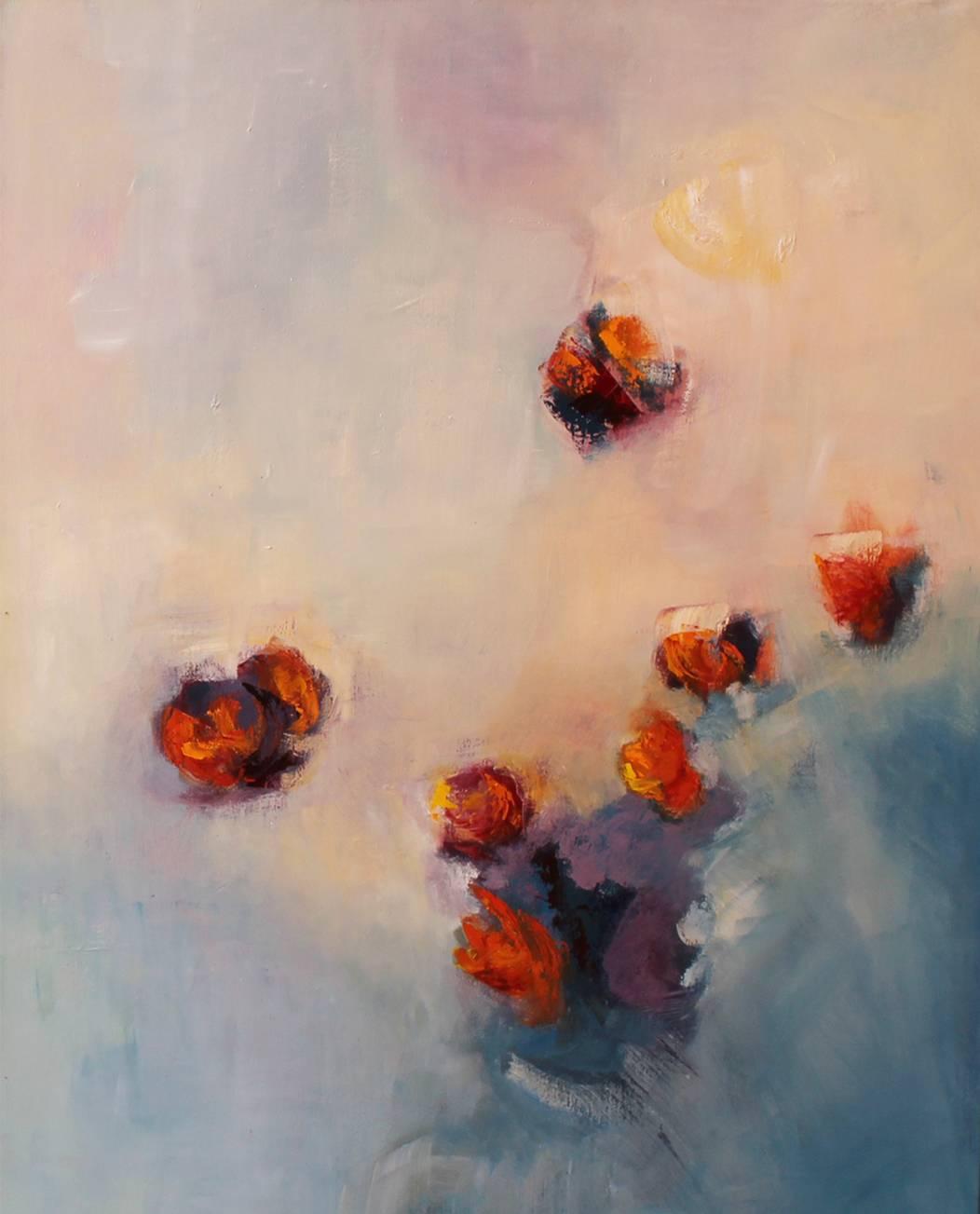 Cecilia Arrospide Abstract Painting - Flowers Over The Cliff II