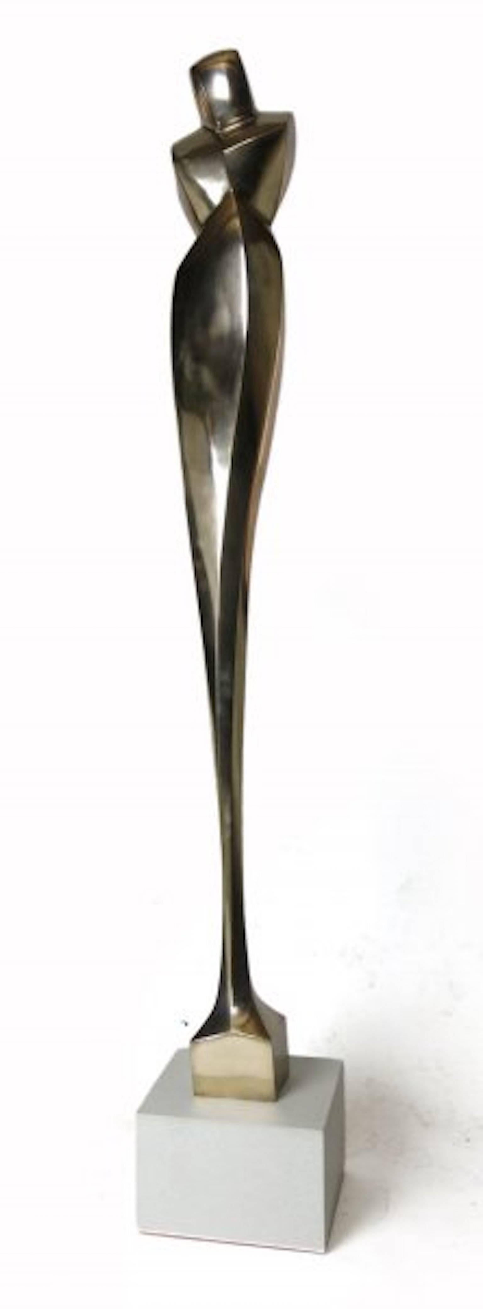 Joel Urruty Abstract Sculpture - Lady In Bronze Polished #4