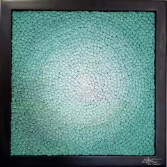 Kevin Champeny - Fifty Shades - Teal Bouquet, Wall Sculpture