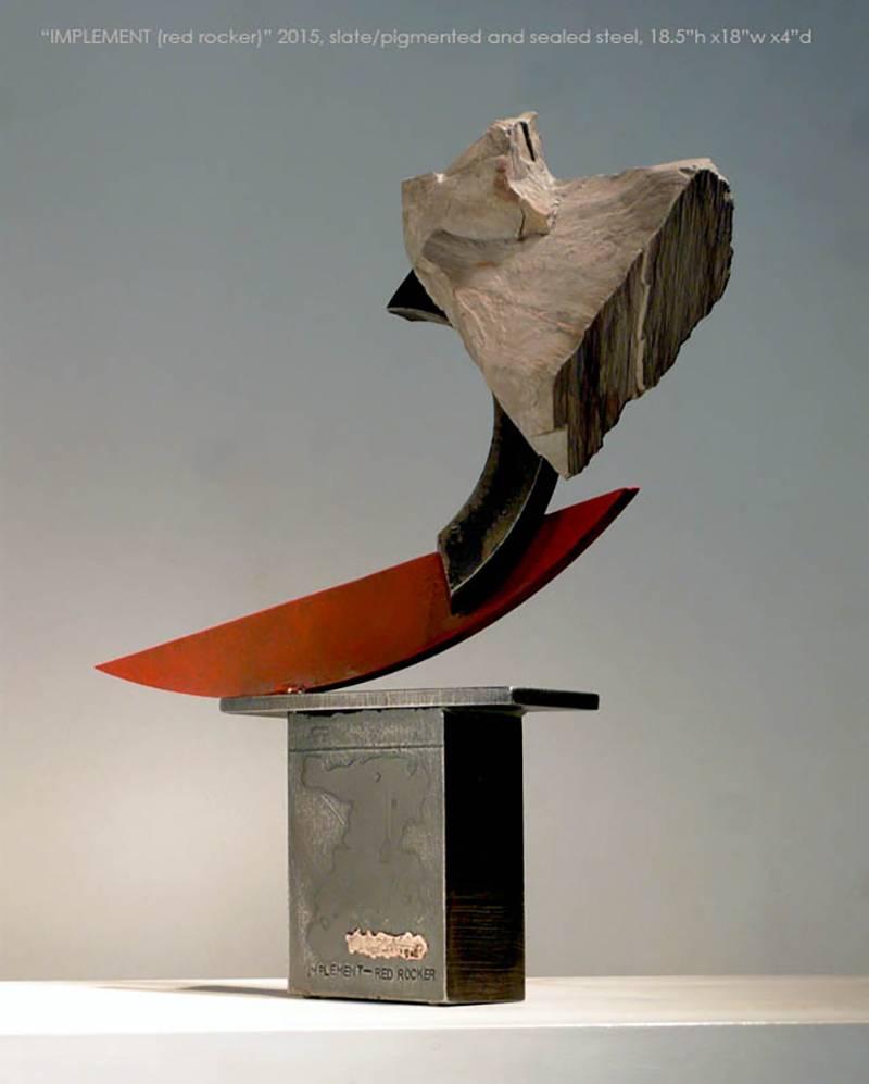 IMPLEMENT (red rocker) - Sculpture by John Van Alstine