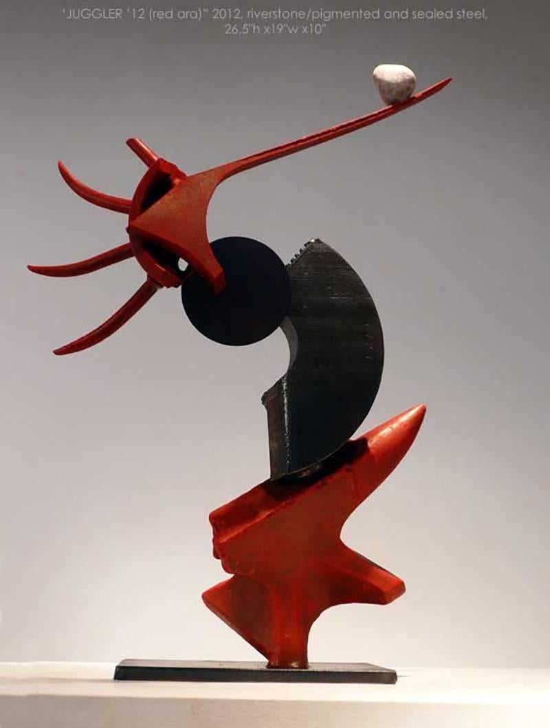 John Van Alstine Abstract Sculpture - Juggler '12 (Red Ara)