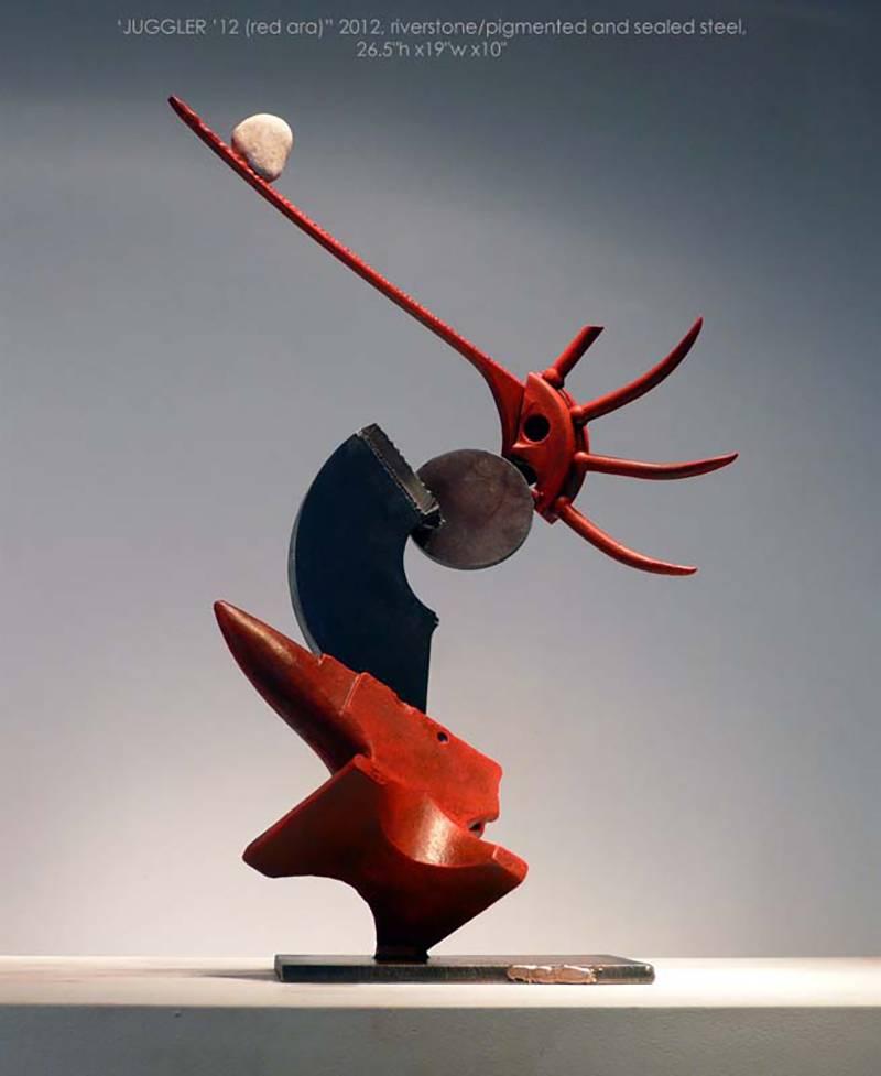 Juggler '12 (Red Ara) - Abstract Expressionist Sculpture by John Van Alstine