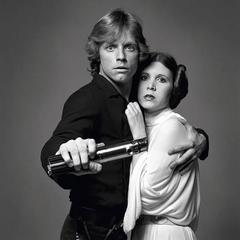 Mark Hamill and Carrie Fisher as Luke Skywalker and Princess Leia 1