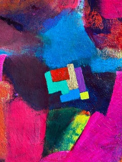 Odisea en rosa, Pintura al óleo original sobre lienzo, Firmada