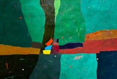 „Anden-Dschungel“ – Abstraktes Ölgemälde auf Leinwand, 28 x 41 Zoll