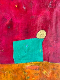 Exodo 2, Abstract Oil Painting on Canvas, Signed 31 x 30 Inches
