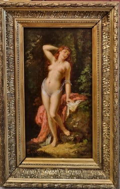 Redhead Beautiful Woman Nude French Academic Painting 19th century