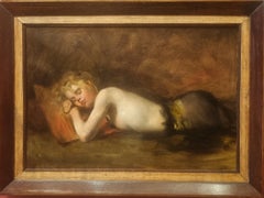 French Painting Belle Epoque Young girl Sleeping Circle of BOLDINI Late 19th