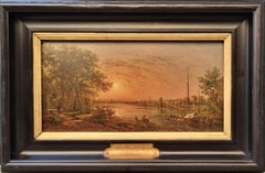 Pintura francesa. Paisaje. Île-de-France. Oise. GRAILLY. Escuela del río Hudson. Siglo XIX