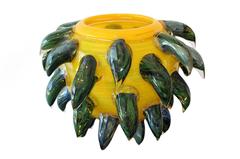 Cadmium Yellow Venetian Series with Green and Silver Prunts