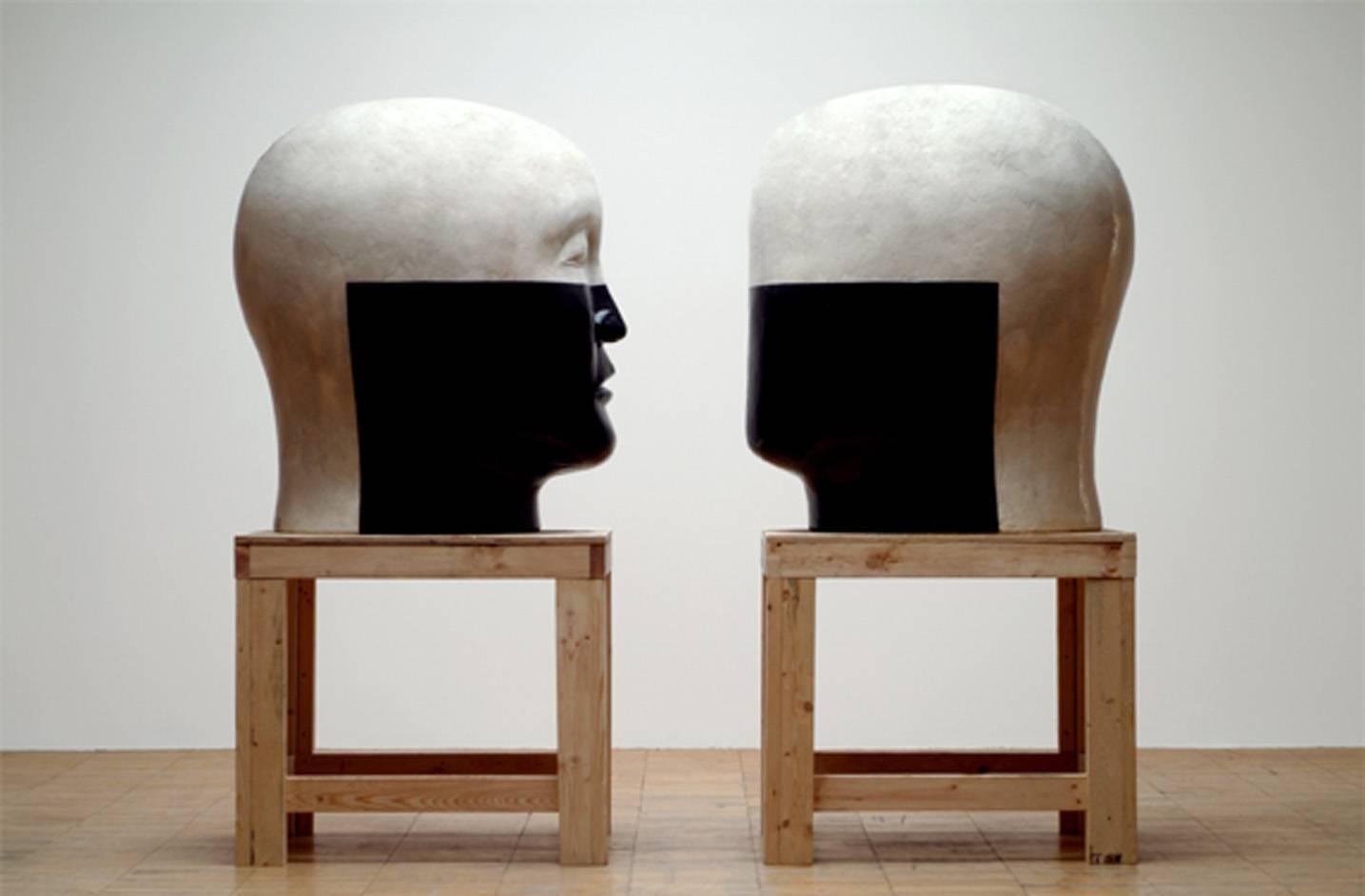 Jun Kaneko Figurative Sculpture - Heads 03-11-14