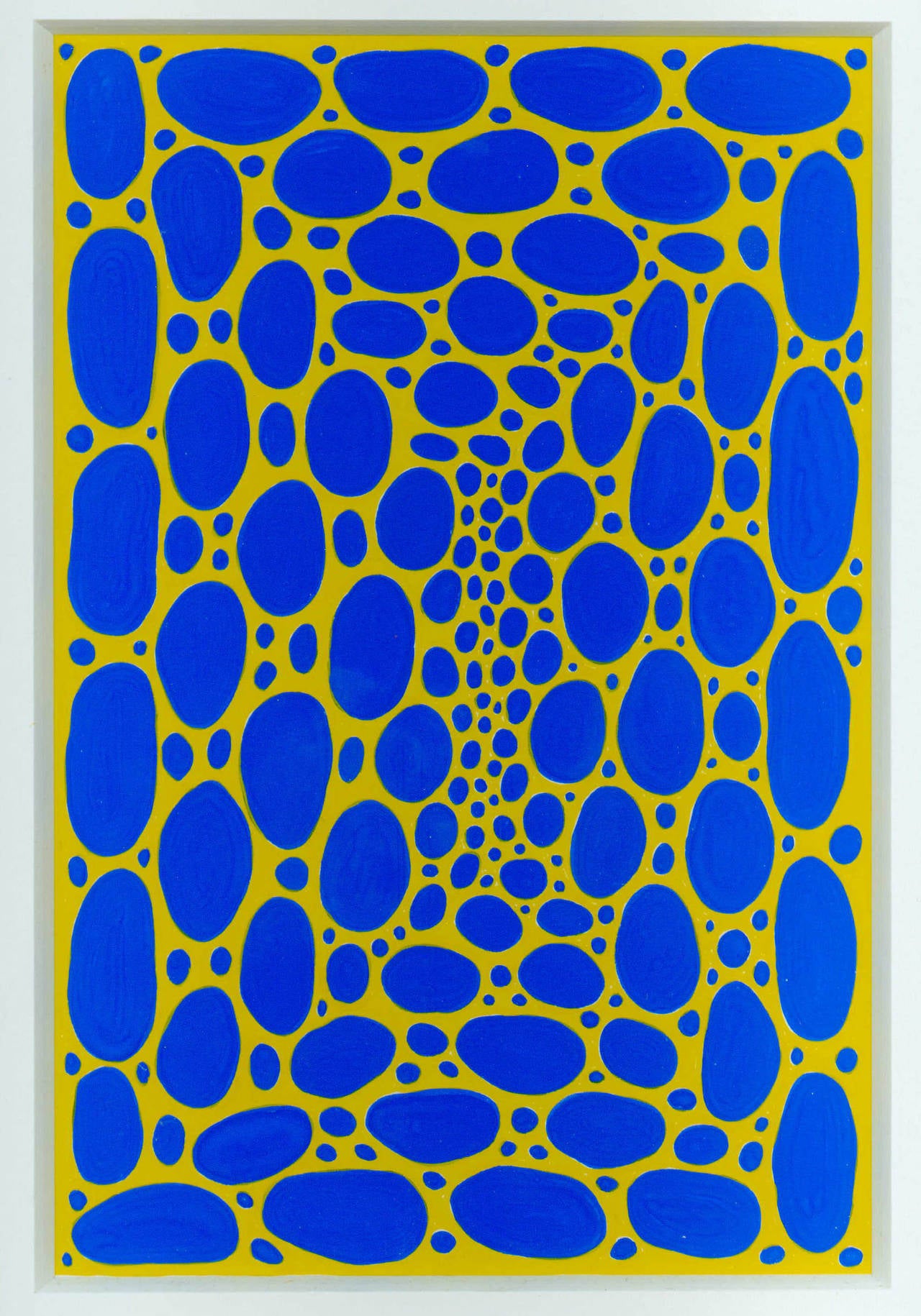 James Siena Abstract Painting - 17 Spirals in Blue and Yellow