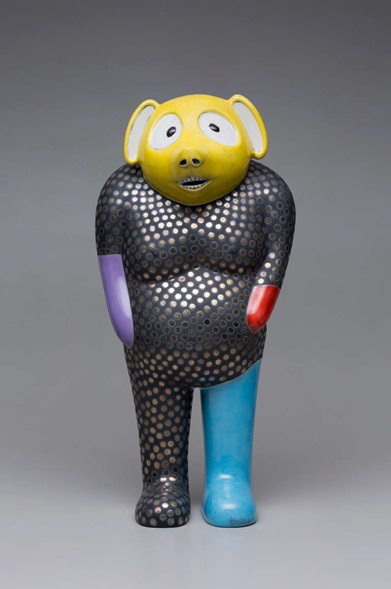 Jun Kaneko Figurative Sculpture - Tanuki Figure 14-05-06