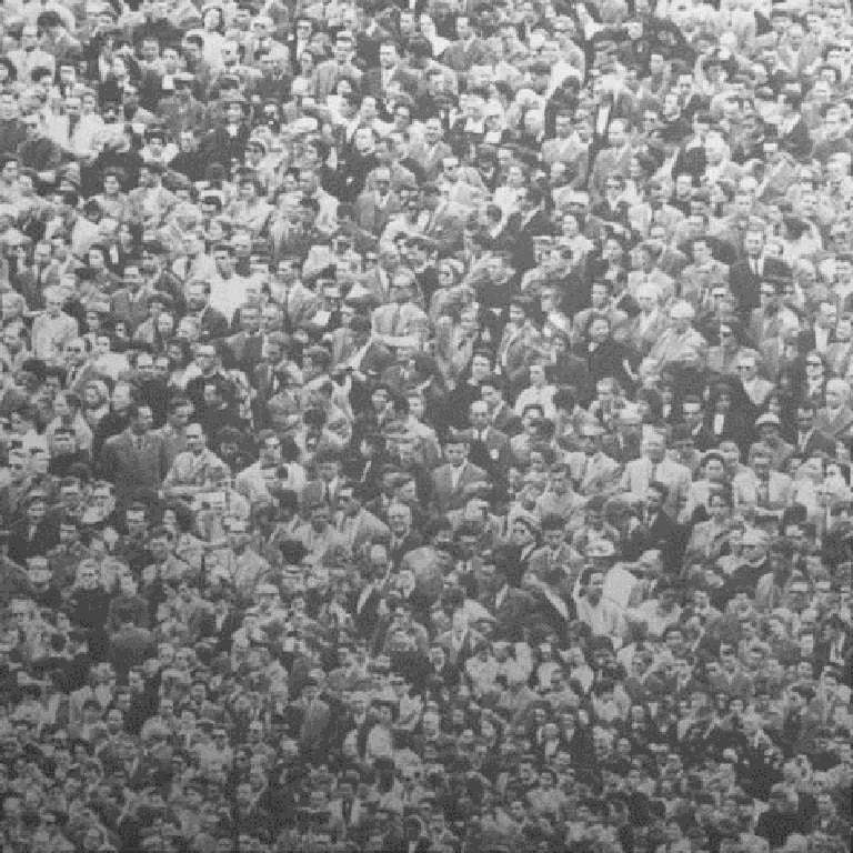 Wallpaper: Crowd - Mixed Media Art by Andy Warhol