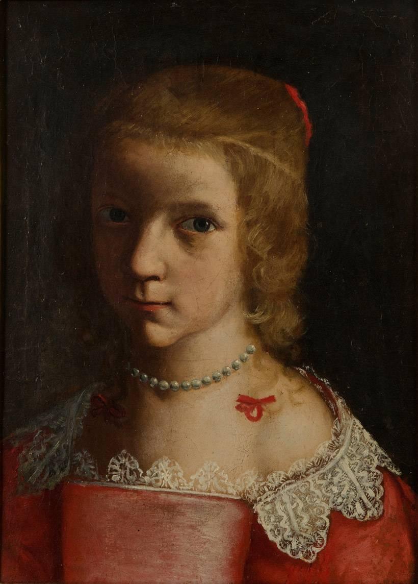 Giovanni Francesco Guerrieri Figurative Painting - Girl portrait