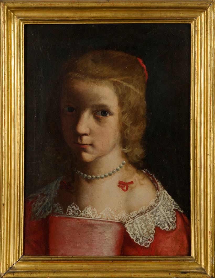 Girl portrait - Painting by Giovanni Francesco Guerrieri